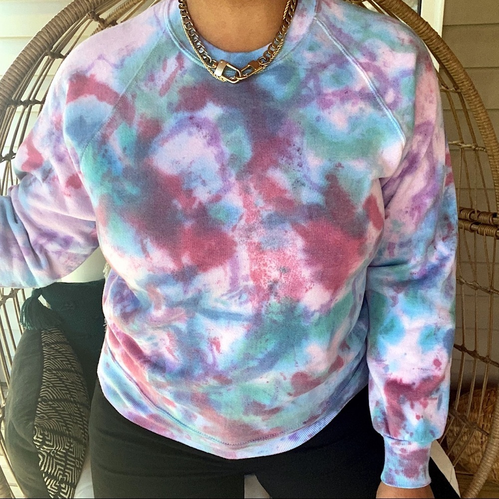VSCO Girl Style Boho Tie Dye Sweatshirt SZ L